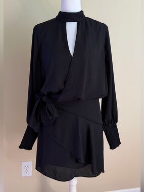 DO+BE Black Long-Sleeve Wrap Dress